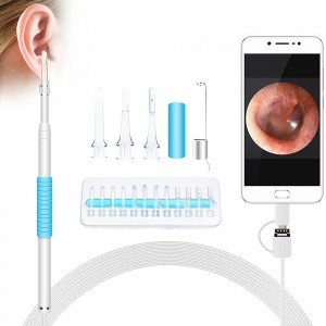 Otoscope 3 in 1 Borescope Inspection Ear Wax Remover Tool 720P Waterproof Camera with 6 Adjustable LED Compatible with Android and iOS