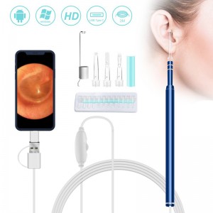 3 in 1 Inspection Ear Wax Remover Tool 720P Waterproof Camera with 6 Adjustable LED Compatible with Android and iOS