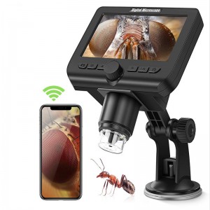 Wireless Digital Microscope 1000X Magnifications with 4.3 inch Screen 8 Led Lights for iPhone Android Windows Kids Student and Adult Kits